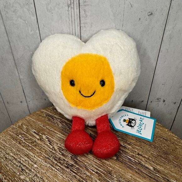 Jellycat Heart Boiled Egg Jellycat Valentines Day Jellycat Amuseables NEW - Picture 1 of 8